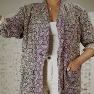 VINTAGE LIZ SPORT petite print blazer